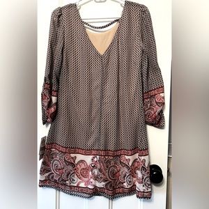 Multi colored floral long dress shirt size small